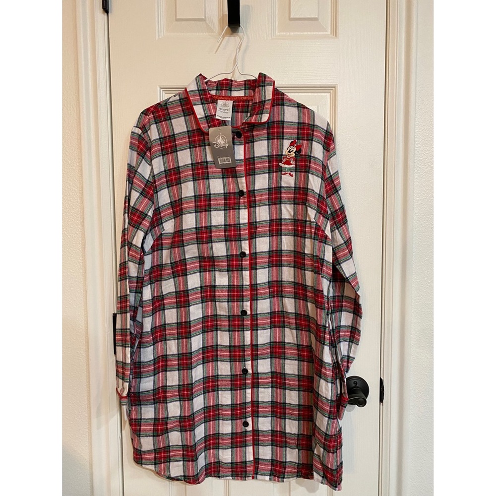 Disney Holiday Plaid Minnie Mouse Nightshirt for Women - Size S